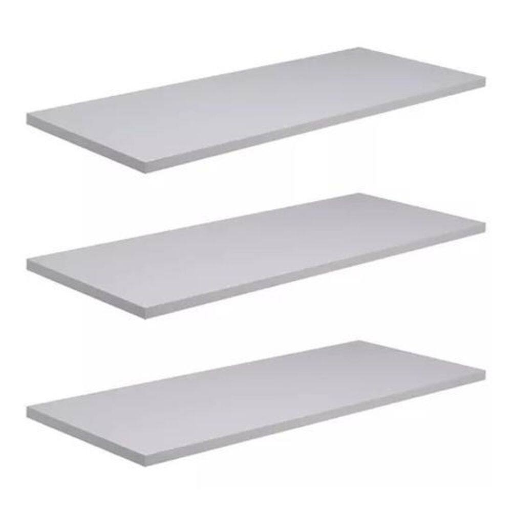 Kit 3 Prateleiras Branca Suporte Invisivel 100X20 Decorativa