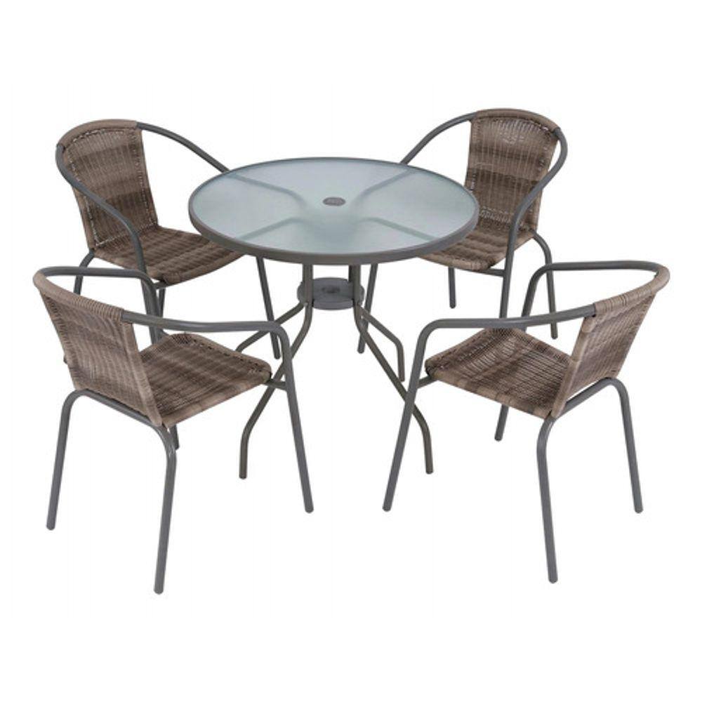 Conjunto Para Jardim Importado 5 Peças Mesa Cadeiras Rattan