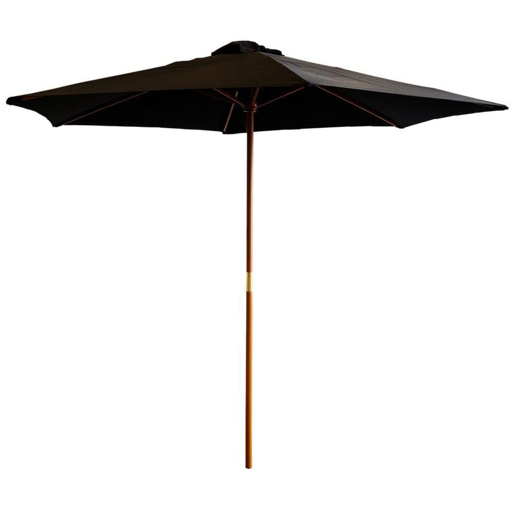 Ombrelone Central de Madeira 3,00 metros Redondo Guarda Sol Piscina Praia Jardim Grande Importway