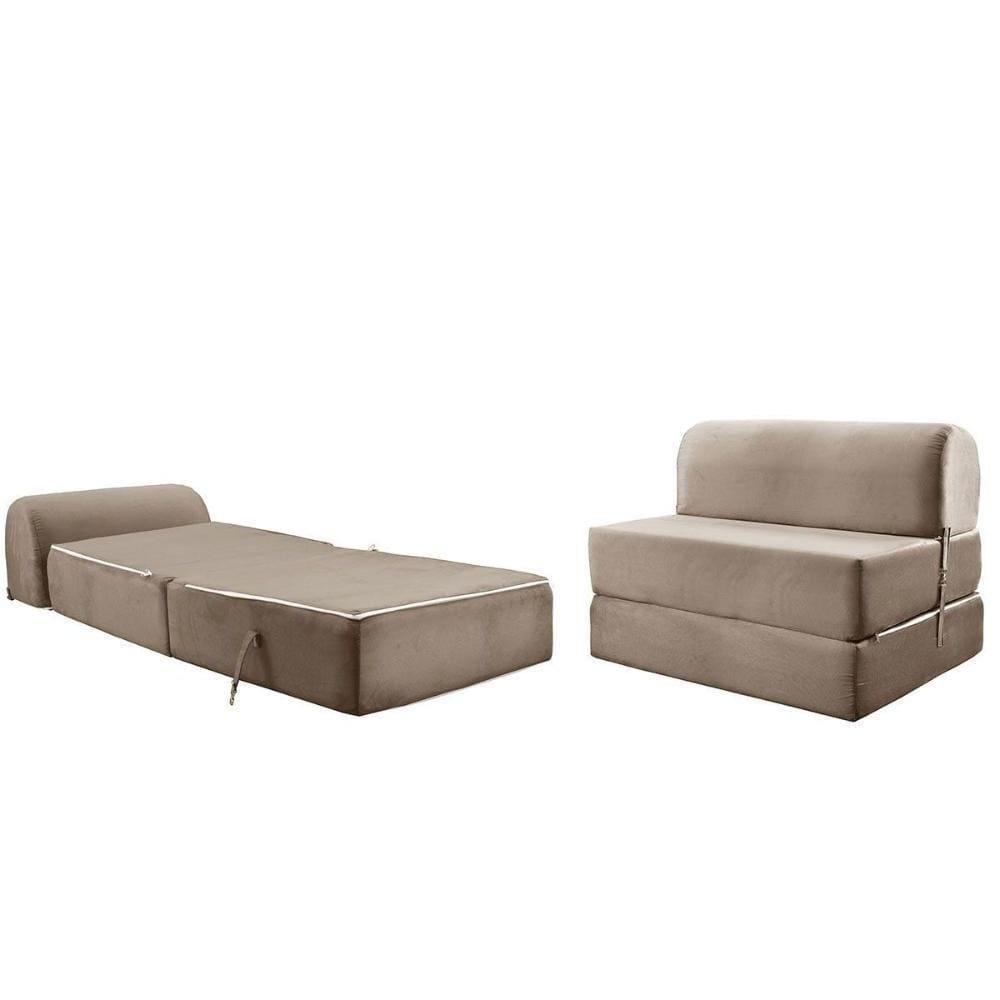 Sofá Cama P/sala New Extra Suede Capuccino - Paropas
