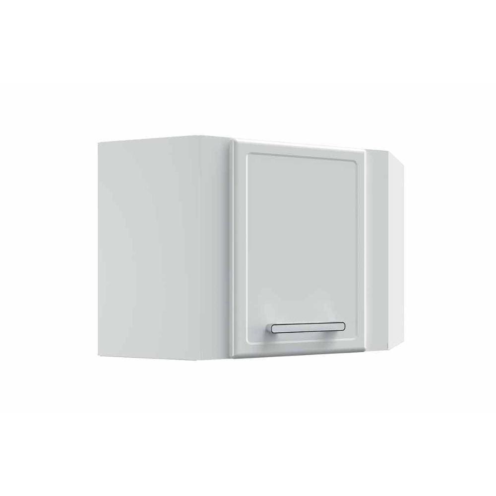 Armário Aéreo P- Cozinha Canto Oblíquo Gourmet 7013 C- 1 Porta 68cm Branco - Bertolini