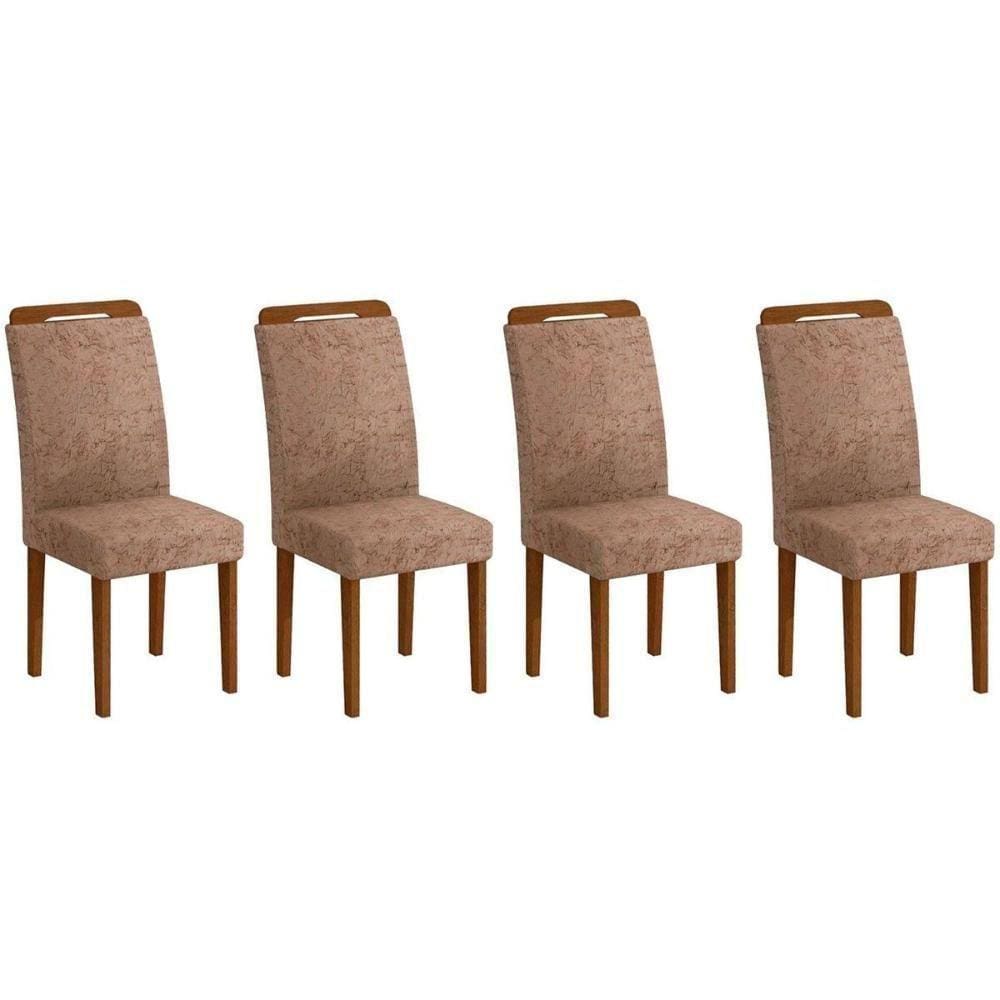 Kit 4 Cadeiras Sala Jantar Athenas 4 Un Capuccino/animale Chocolate - Rufato