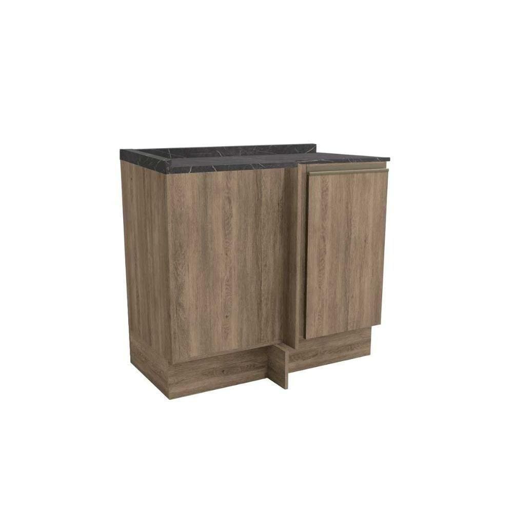 Balcão De Cozinha Modulado Maxxi G748 Canto Reto 1 Porta C/tampo 80cm Nogal/cinzel - Kappesberg