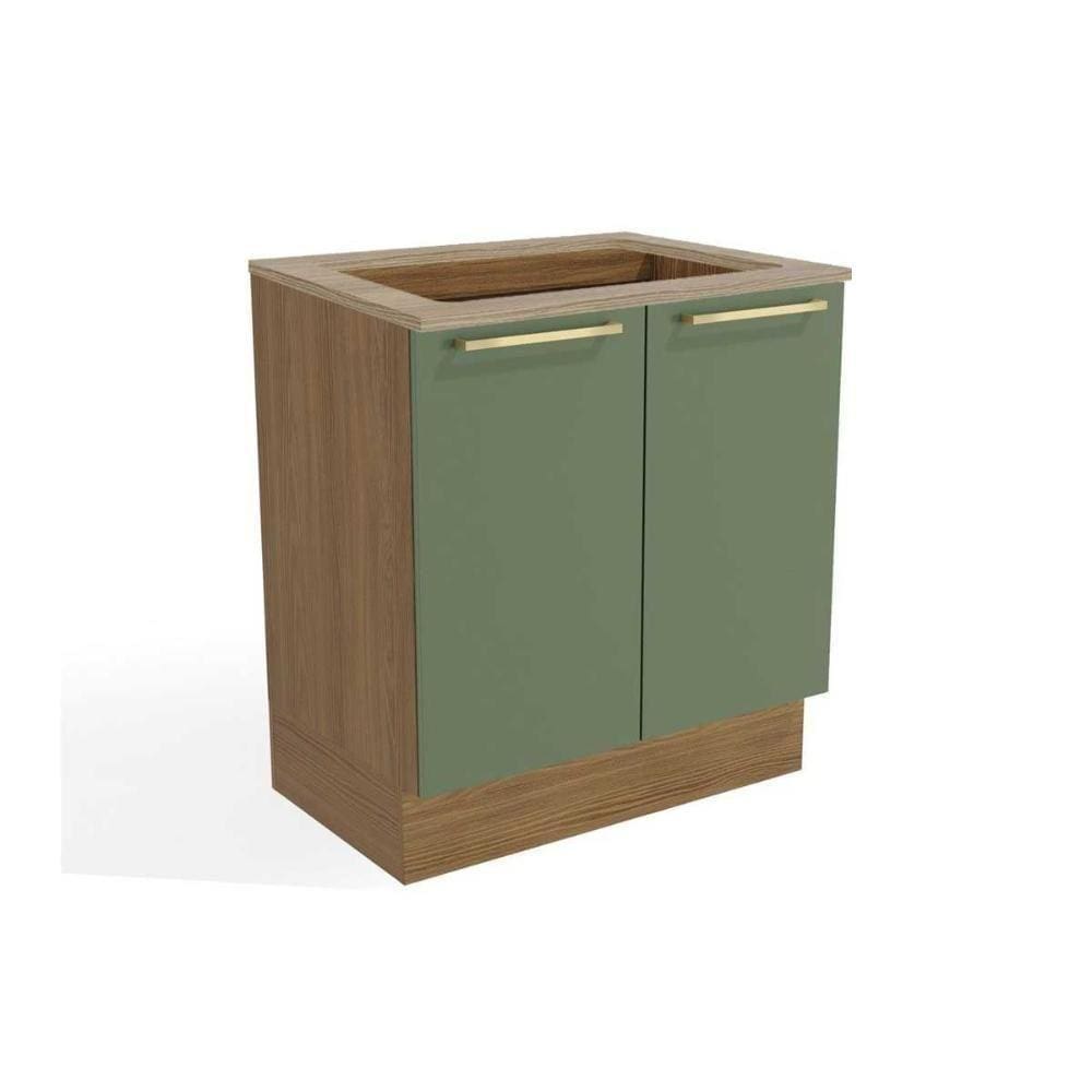 Módulo Cozinha Kappesberg Botanic Balcão Botanic M623 P-cooktop 2 Portas C-tampo 80cm Nogueira-oliva-nogueira - Kappesberg