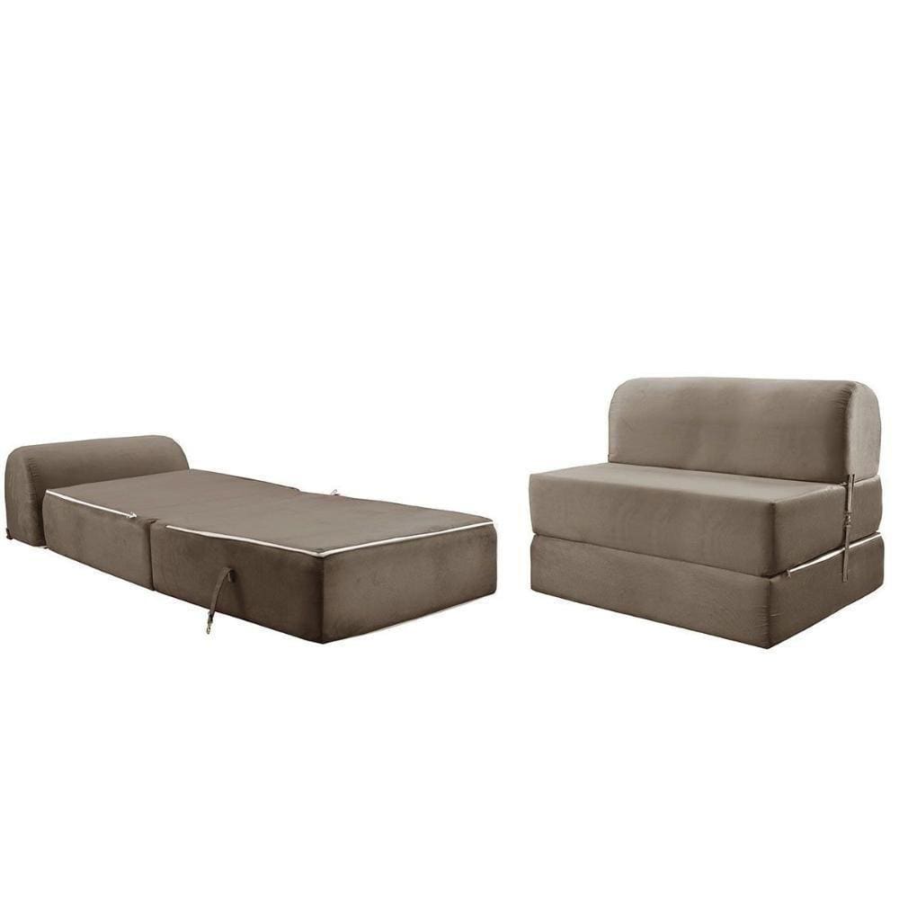 Sofá Cama Casal New Extra Suede Cinza - Paropas