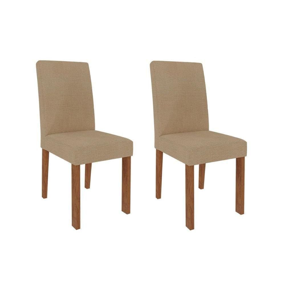 Kit 2 Cadeiras Sala Jantar Maia 2 Un Savana-suede Gengibre - Cimol