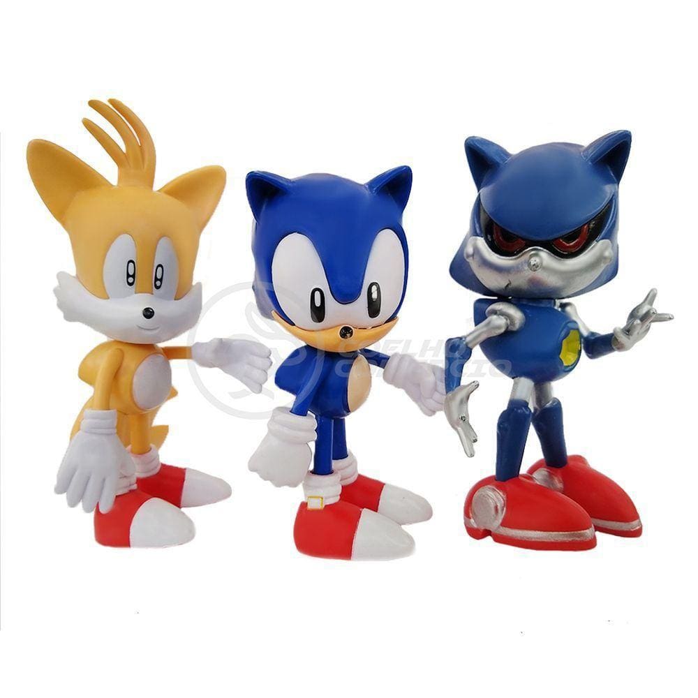 Kit 3 Bonecos Metal, Tails, Sonic 16Cm Videogame 7