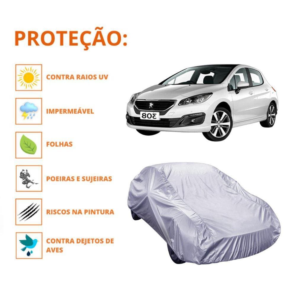 Capa Cobrir Carro Peugeot 308 Com Ótima Proteção Impermeável