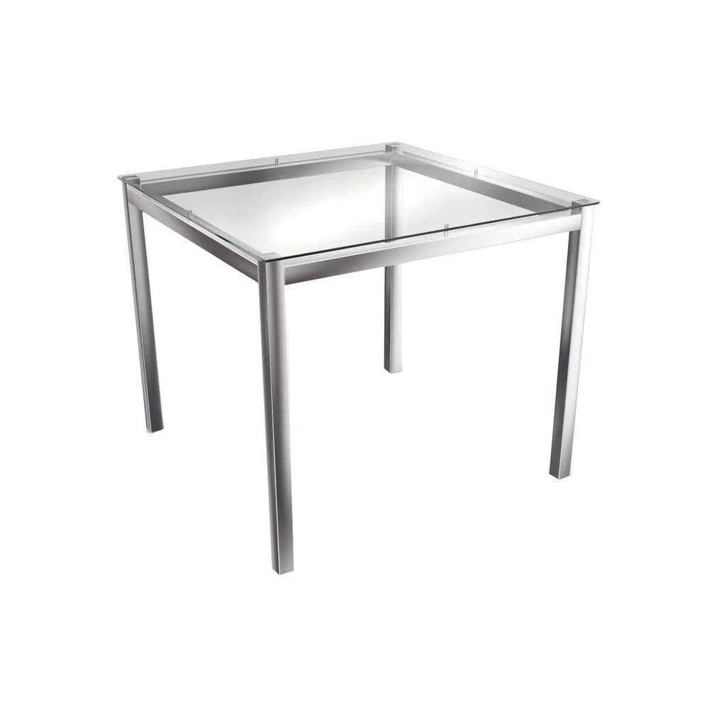 Mesa De Sala Jantar Reno M002 + Tampo Vidro 90x90cm Cromado - Kappesberg