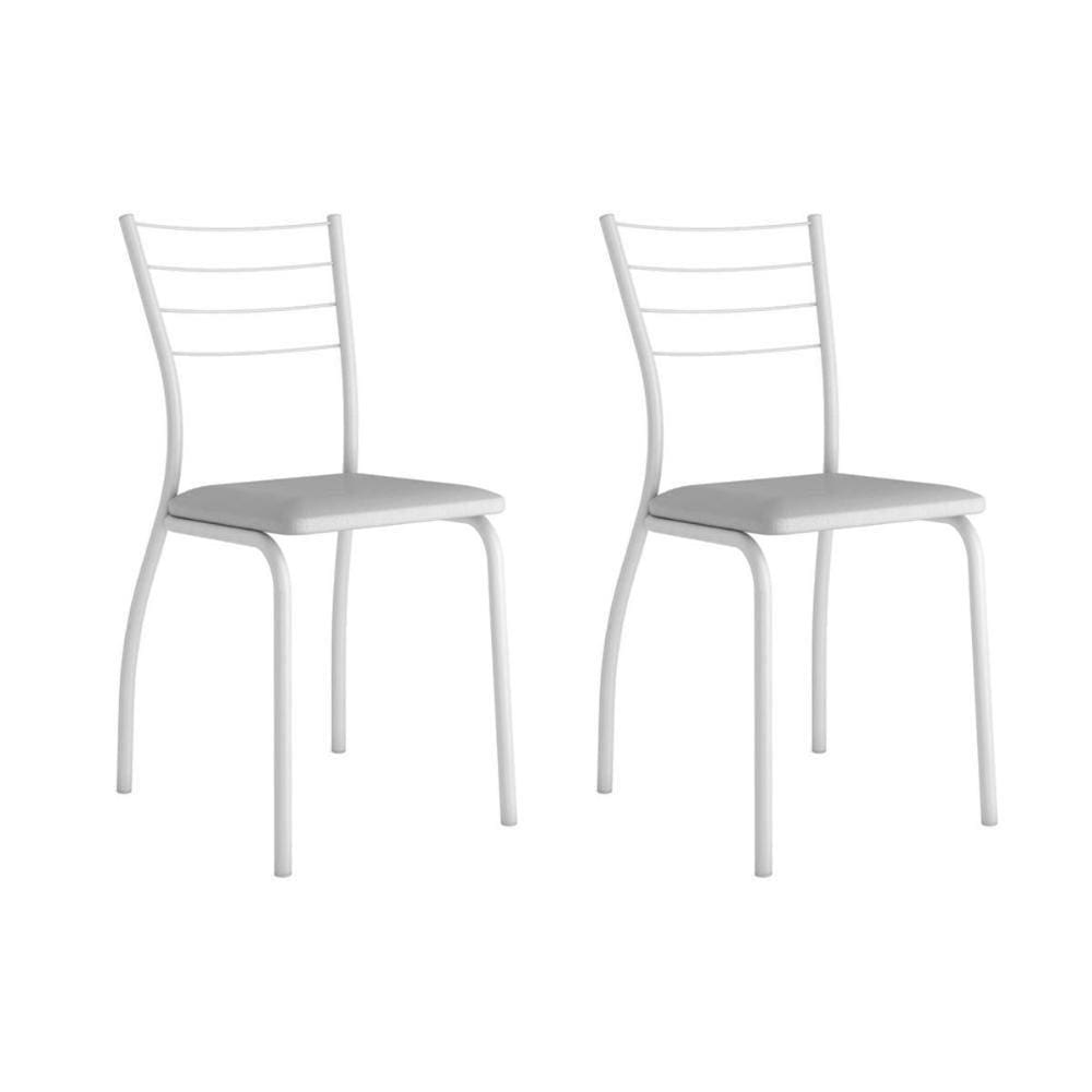 Kit 2 Cadeiras De Cozinha 1700 2 Un Branco-courano Branco - Carraro