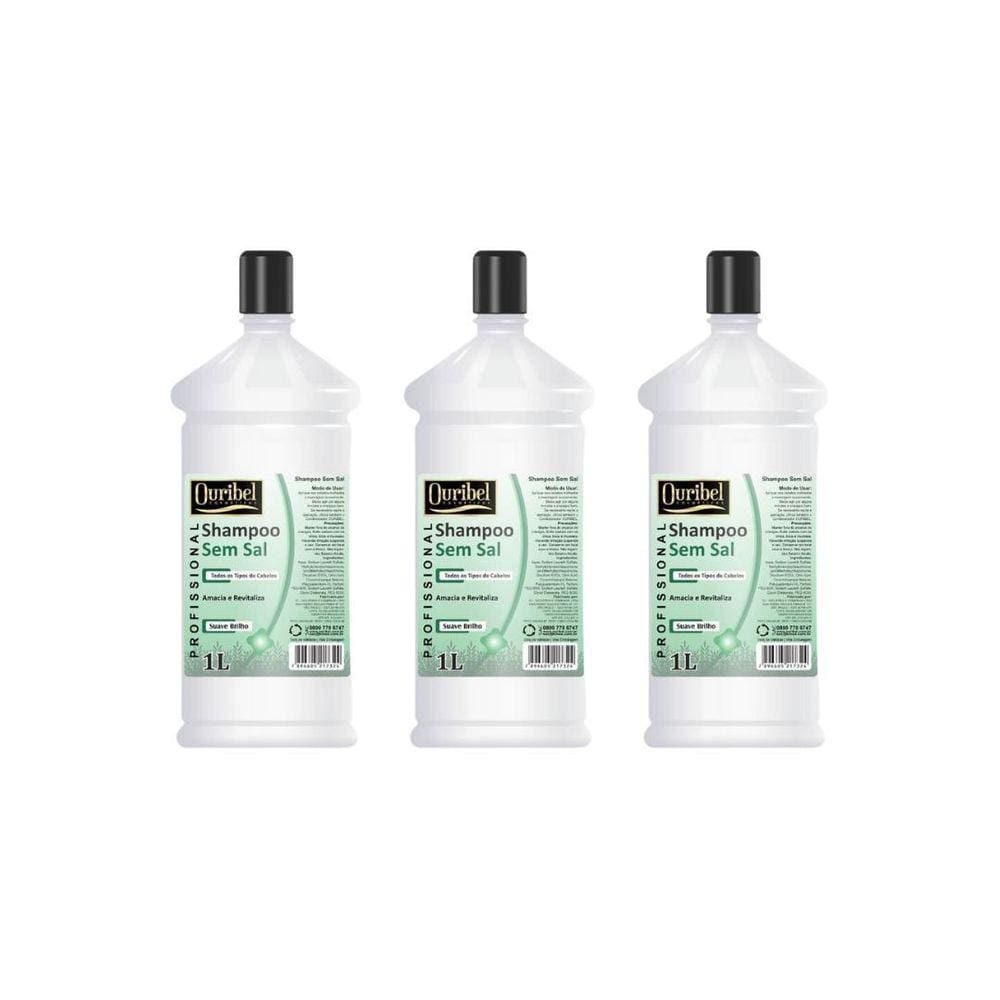 Shampoo Ouribel 1000Ml Sem Sal - Kit C/3Un