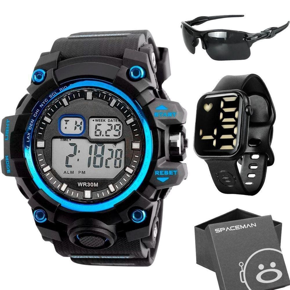 Relogio Digital Prova Dagua + Oculos Sol Proteção Uv