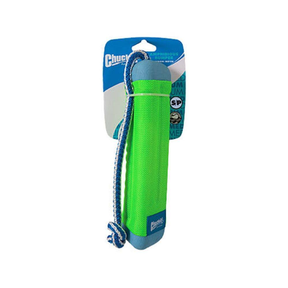 Brinquedo Chuckit Amphibious Bumper Cabo de Guerra Interativo Flutua Para Cães Pequeno - Verde