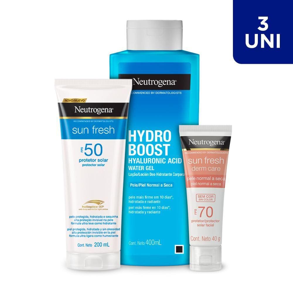 Kit Proteção Solar e Hidratação Corporal Sem Cor para Pele Seca