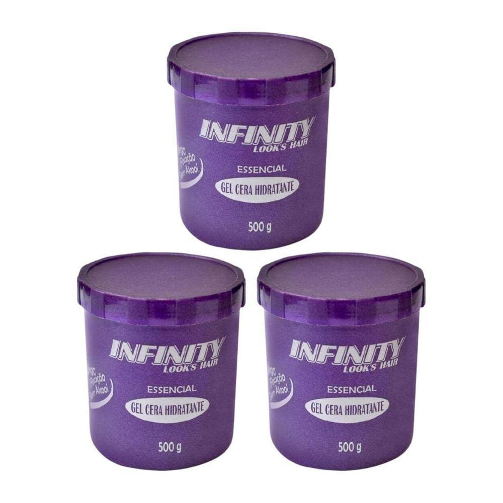 Gel Cera Infinity Hidratante 500G - Kit Com 3Un