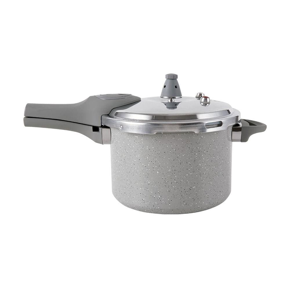 Panela de Pressão Brinox 4,2 L Antiaderente Ceramic Life Marble Blend com Indução Cinza Claro