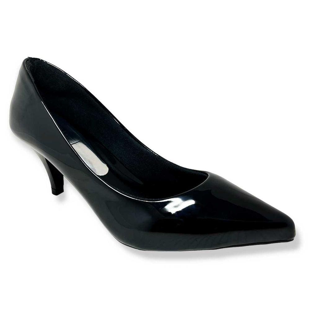 Scarpin Verniz Sapato Feminino Salto Baixo Fino Tradicional Confortável