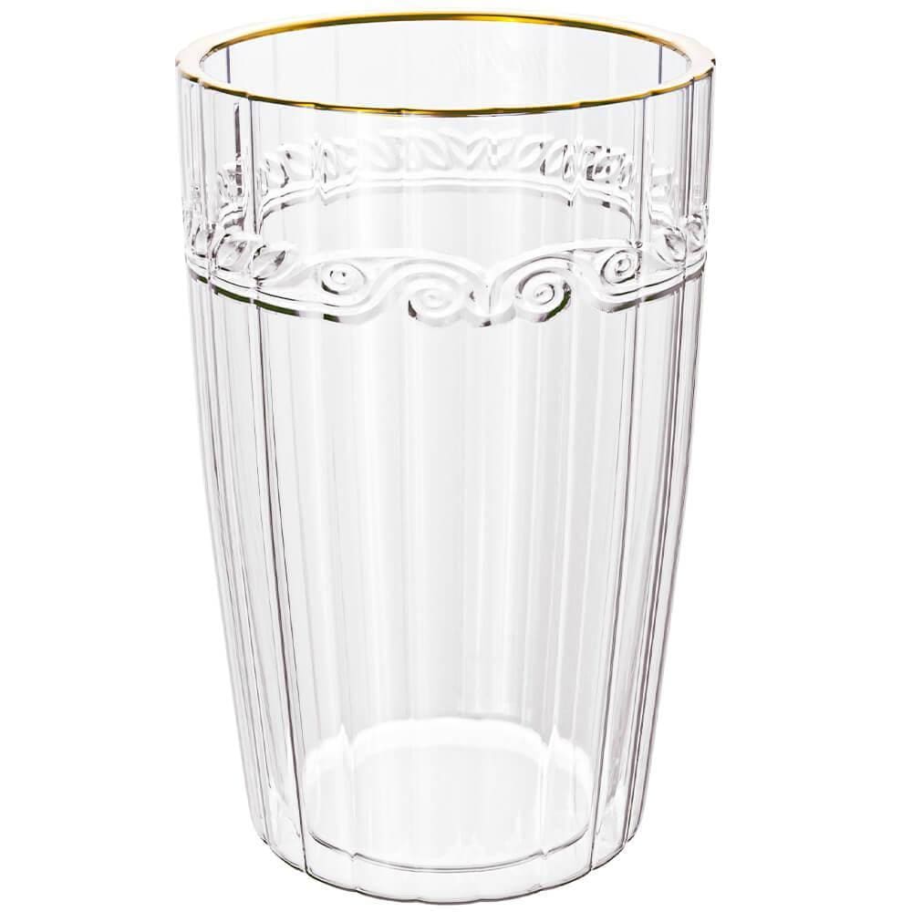 Copo de Cristal Transparente Fio de Ouro Imperial 370ml 1 peça - Lyor