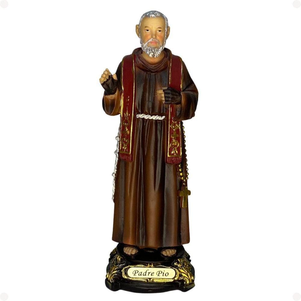 Imagem São Padre Pio Pietrelcina 20Cm Resina Com Estola