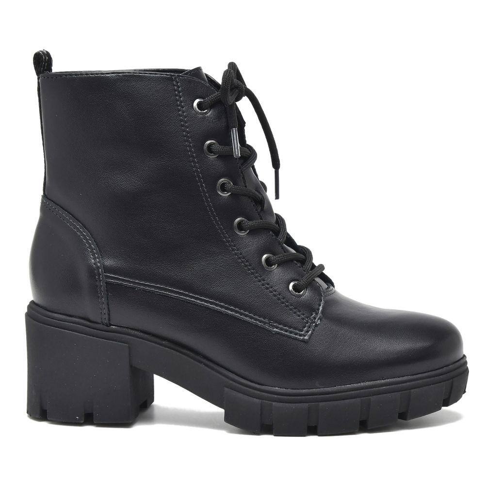 Coturno Flatform Via Marte Bota Salto Bloco Tratorado Feminino 001-002