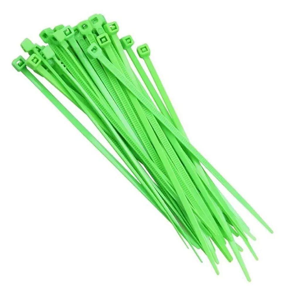 Jogo de 100 Abraçadeira em Nylon Verde 100x2,5mm - Starfer
