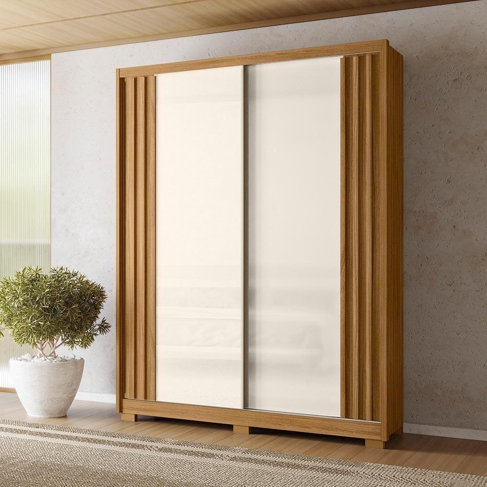 Guarda Roupa Casal 2 Portas Ripado 3 Gavetas Colorado