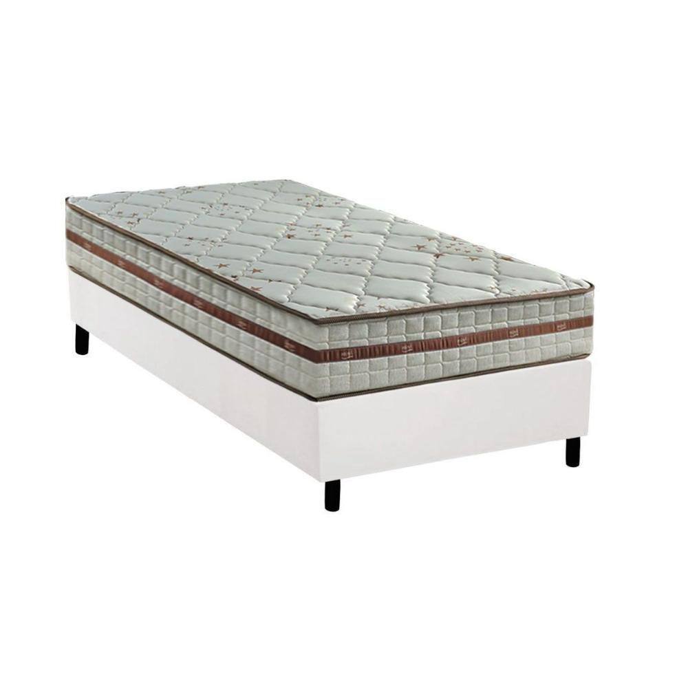 Cama Box Solteiro: Colchão Molas MasterPocket Ensacadas Anjos Classic + Base CRC Courano White(88x188)