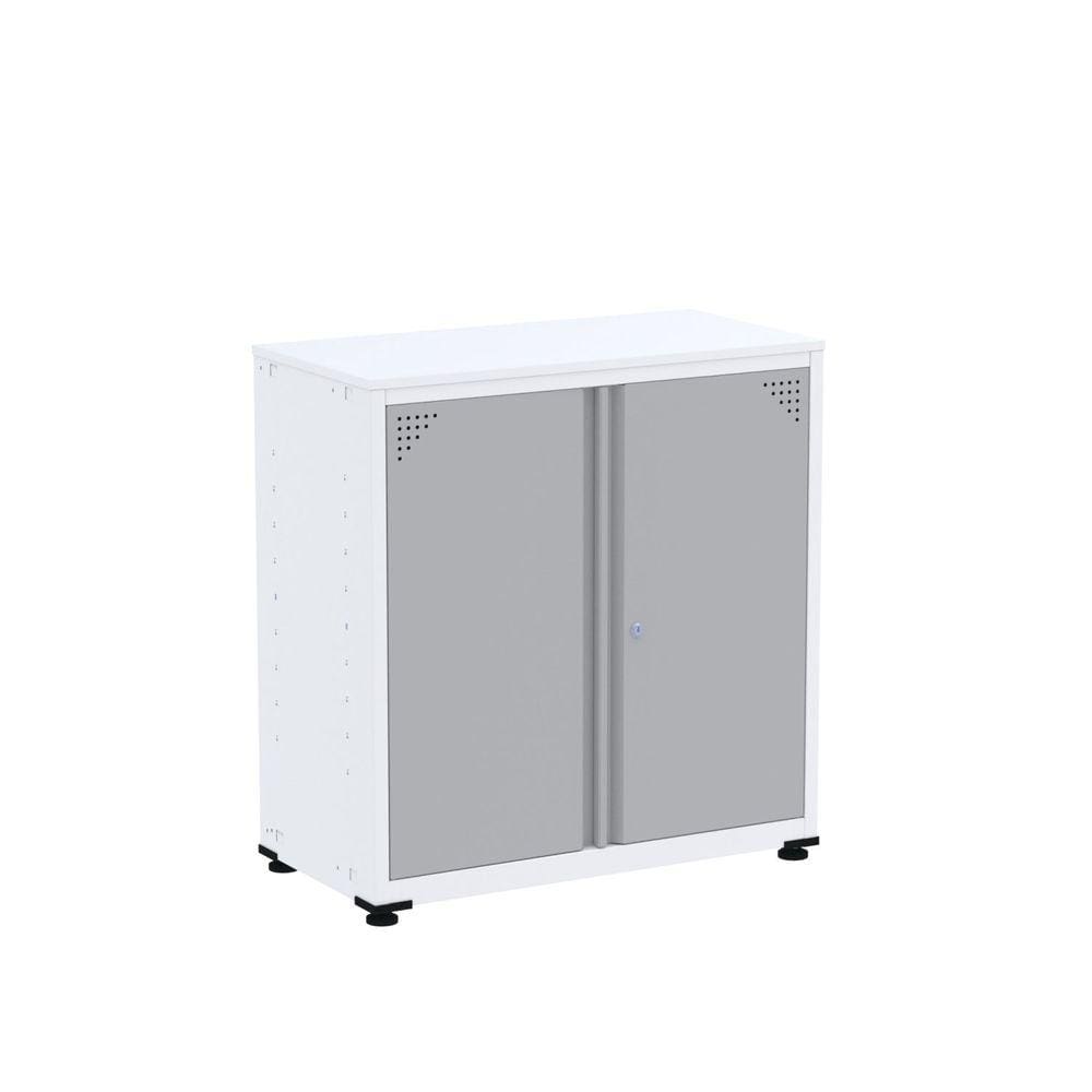 Armário de Aço para Escritório 2 Portas Ap406sl Branco/Cinza