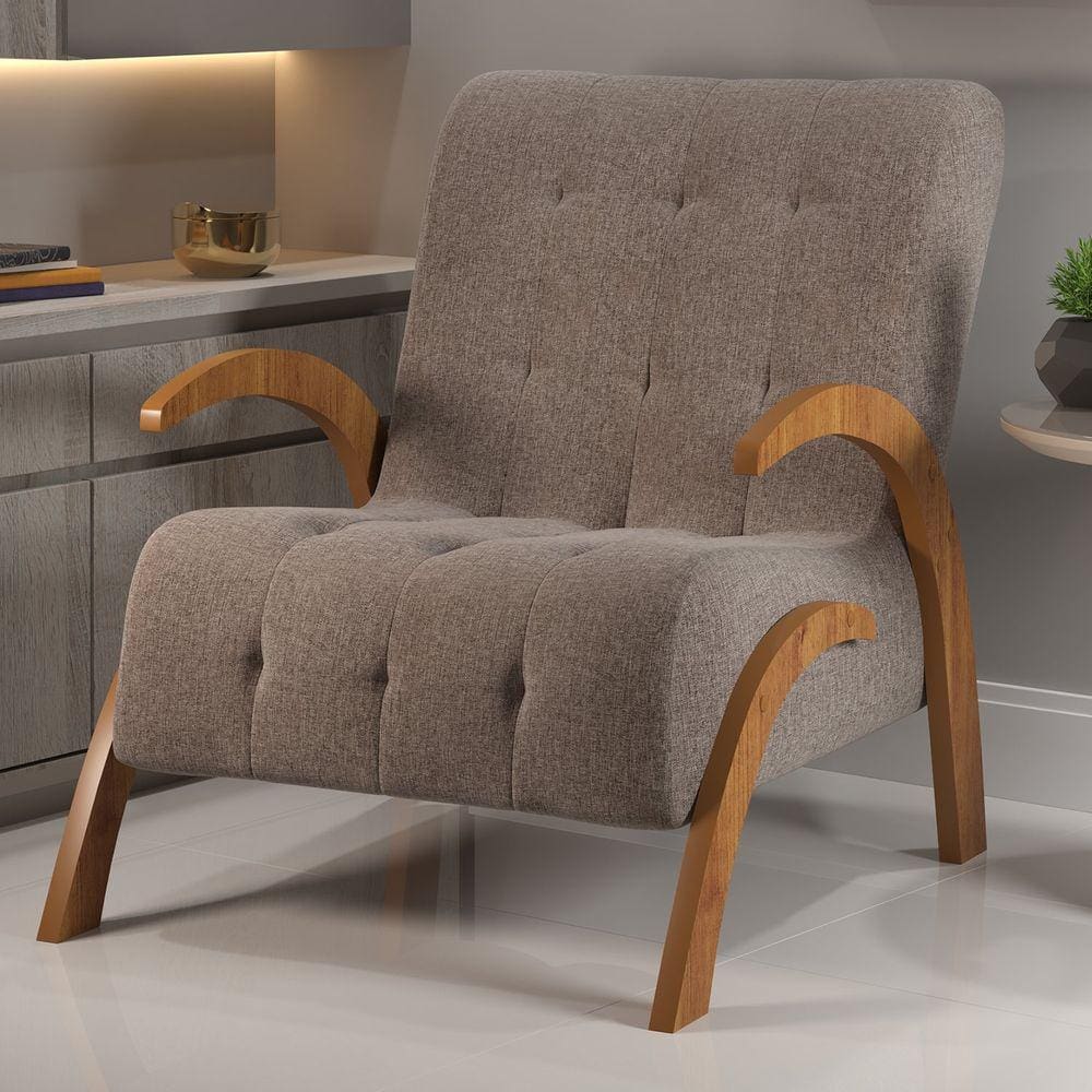 Poltrona do Papai em Veludo Pés em Mdf Garden Bronze