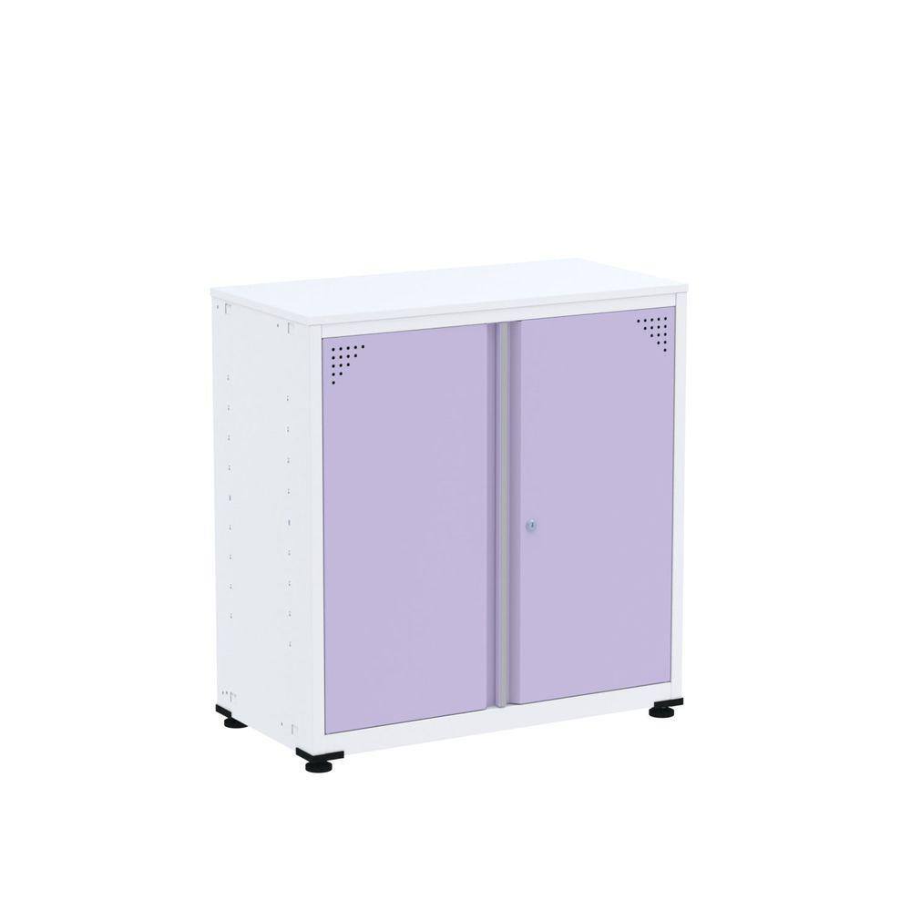 Armário de Aço para Escritório 2 Portas Ap406sl Branco/Lilás