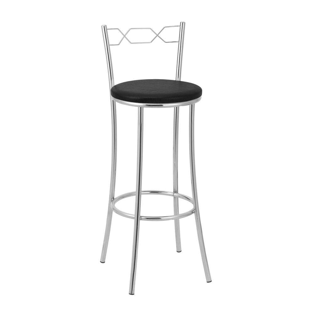 Banqueta Alta para Cozinha Bc51/a - A101 Cromado/Preto