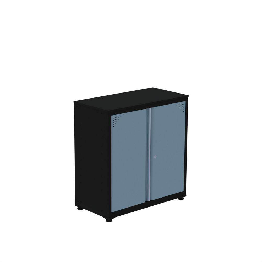 Armário de Aço para Escritório 2 Portas Ap406sl Preto/Azul Dali