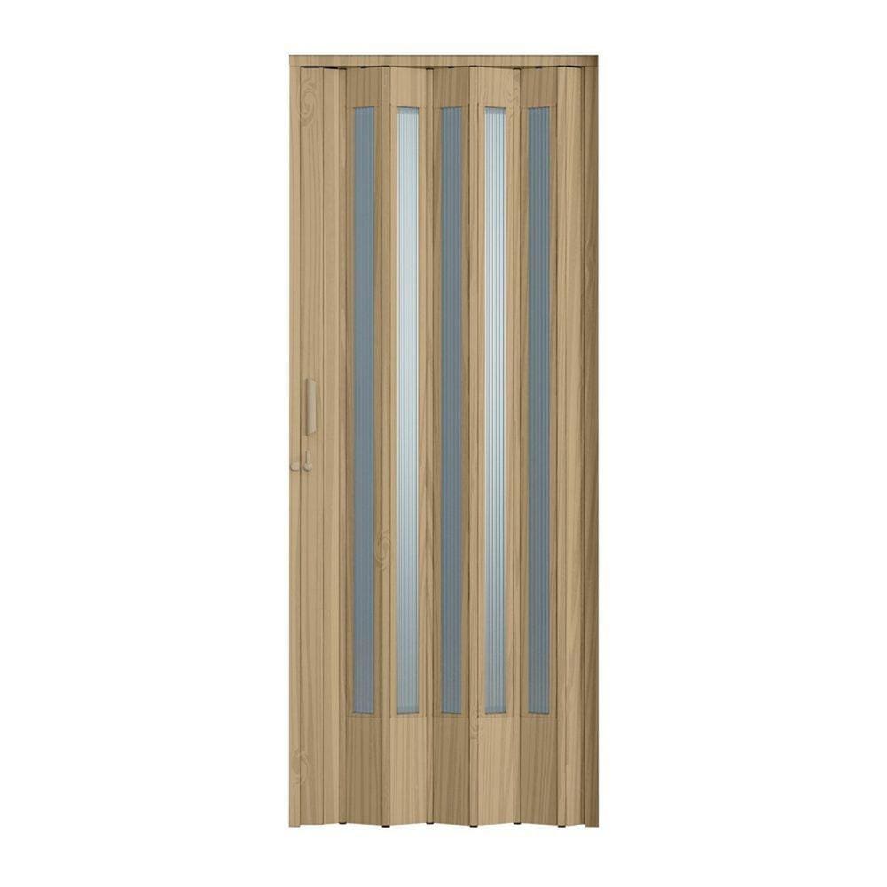 Porta Sanfonada Pvc Plastporta 210x84cm Translucida Bcf Carvalho Prata