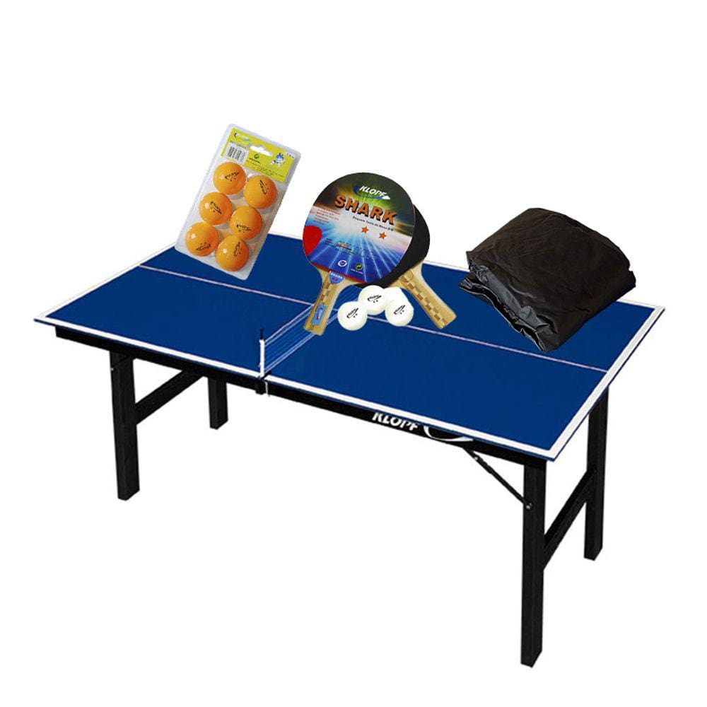 MINI MESA PING PONG Júnior MDP 12mm 1003 KLOPF + Kit 5055 + Kit 6 Bolinhas Laranja + Capa