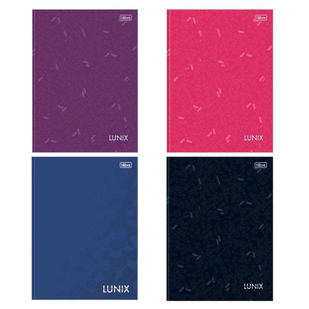 Kit 04 Cadernos Brochura Grande Universitário Lunix 40 Folhas - Tilibra