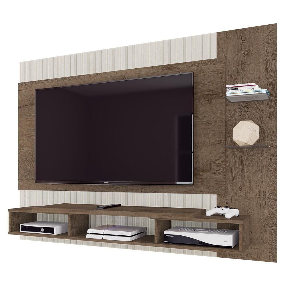 Painel TV até 55" com Prateleiras Vidro Multimóveis CR45209