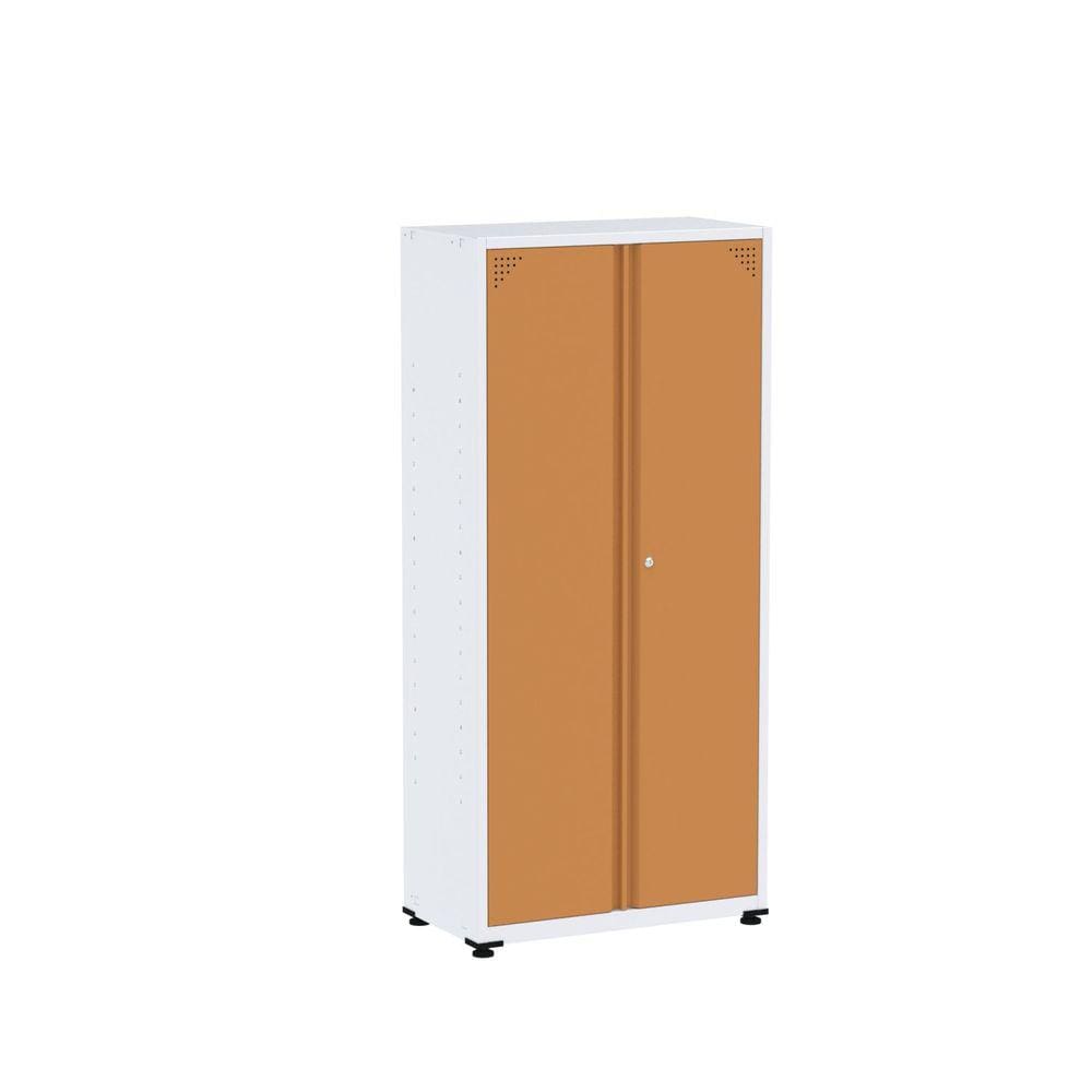 Armário de Aço 2 Portas 3 Prateleiras Ap408sl Branco/Laranja Picasso