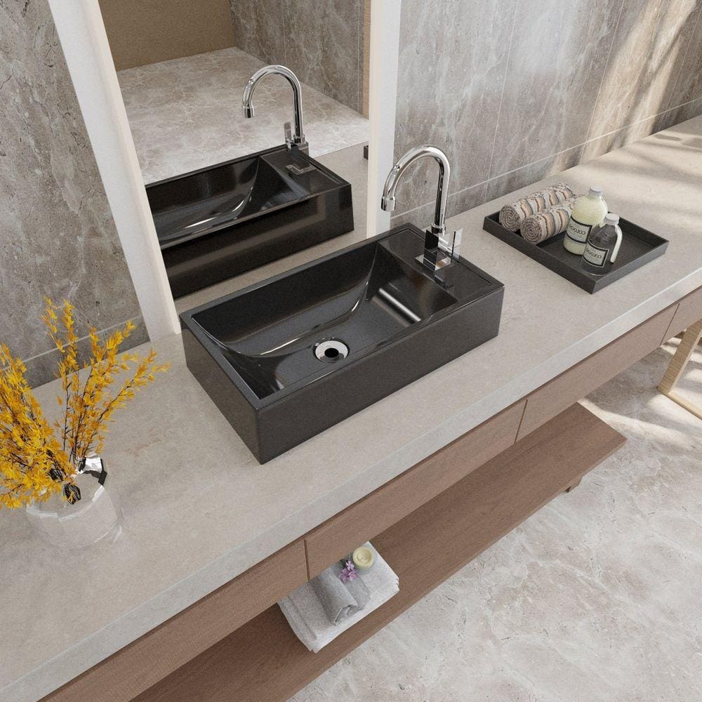 Kit Cuba Rl545 Roma com Torneira Luxo e Válvula Metal com Sifão e Flexível Preto