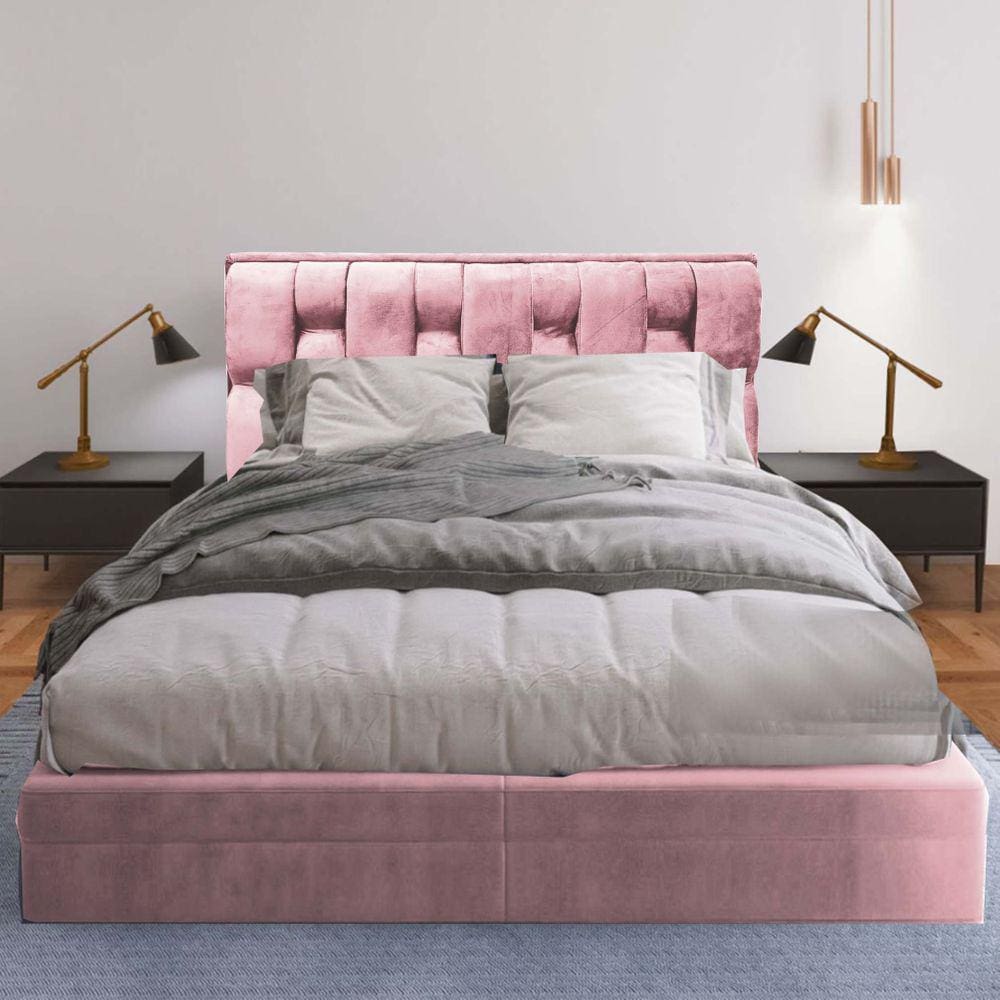 Cabeceira Cherie Suede 190 Rosa