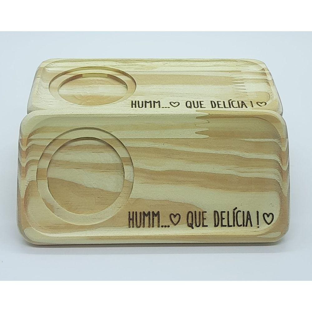 kit Jogo conjunto 8 Pires Retangulares p/ xícaras de café e chá - Pinus