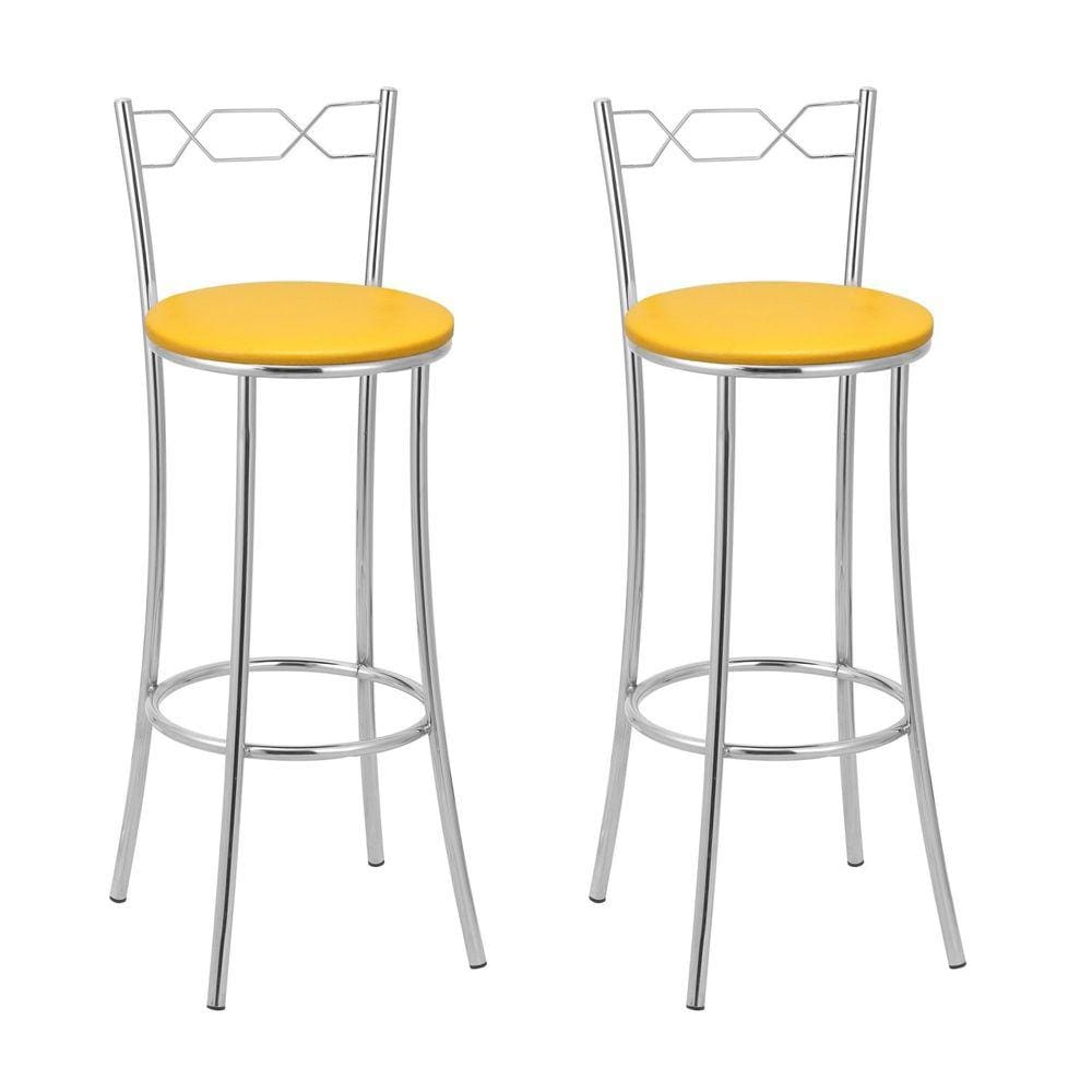 Kit 2 Banquetas para Cozinha Bc51-a - A105 Cromado/Amarelo