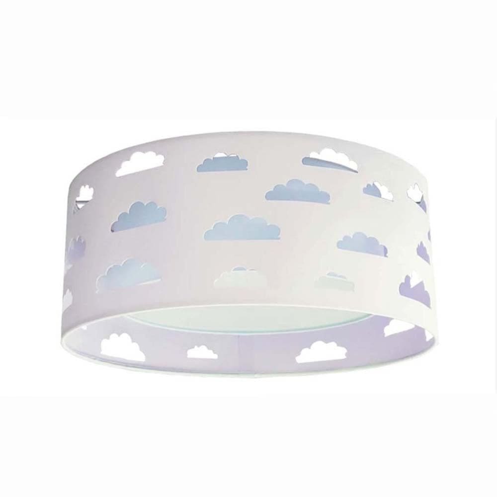 Luminária Plafon Nuvens Duplo Recorte 50x16 Cm Azul/Branco