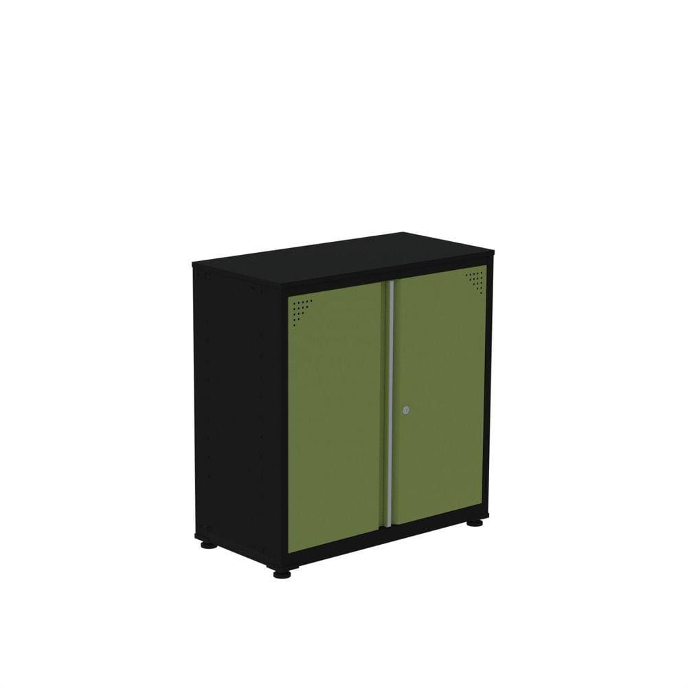 Armário de Aço para Escritório 2 Portas Ap406sl Preto/Verde Miró
