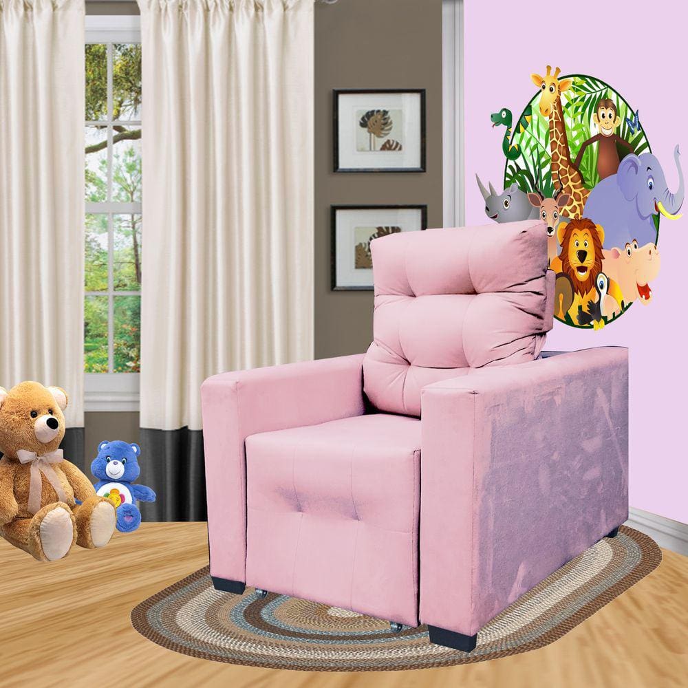 Poltrona De Amamentação E Decoração Quarto Sala Reclinável Leticia Rosa