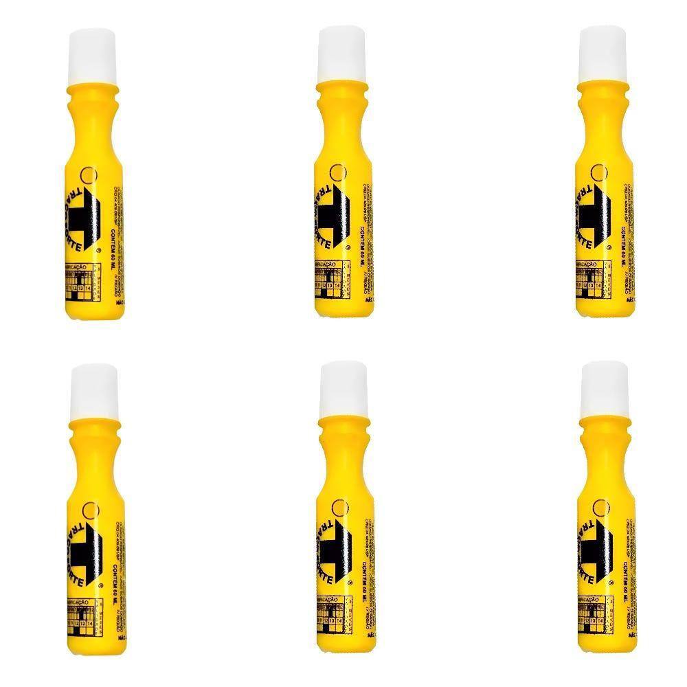 Kit com 6 Marcadores Industriais Varias Cores 3mm 60ml Híbrido BADEN