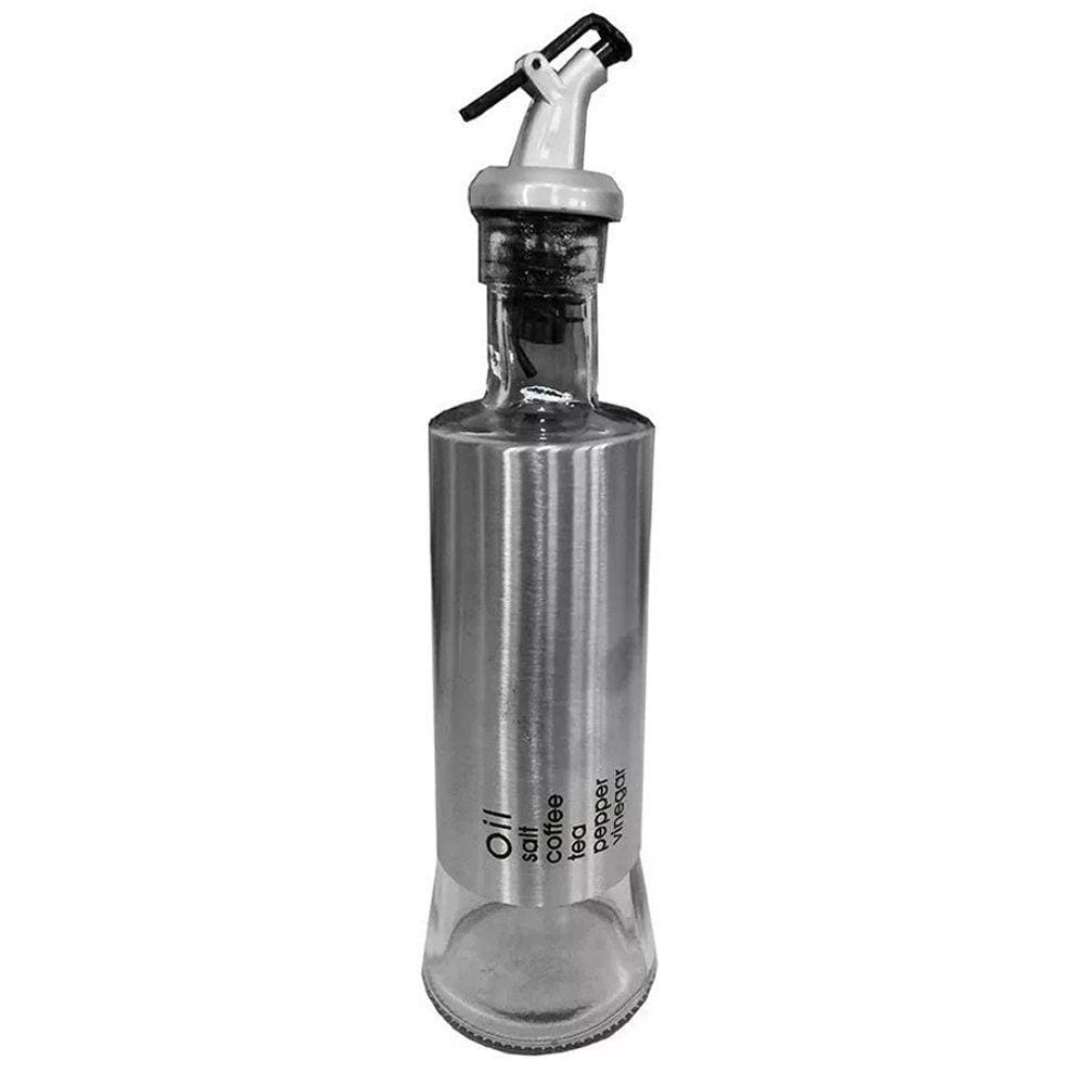 Porta Azeite Vinagre - Em Vidro/Aço Inox com Dosador