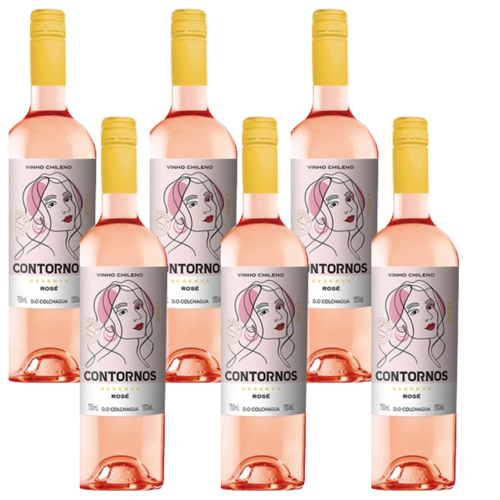 Kit 6 Vinho Chile Reserva Contornos Rosé Seco Courmayeur 750 Ml