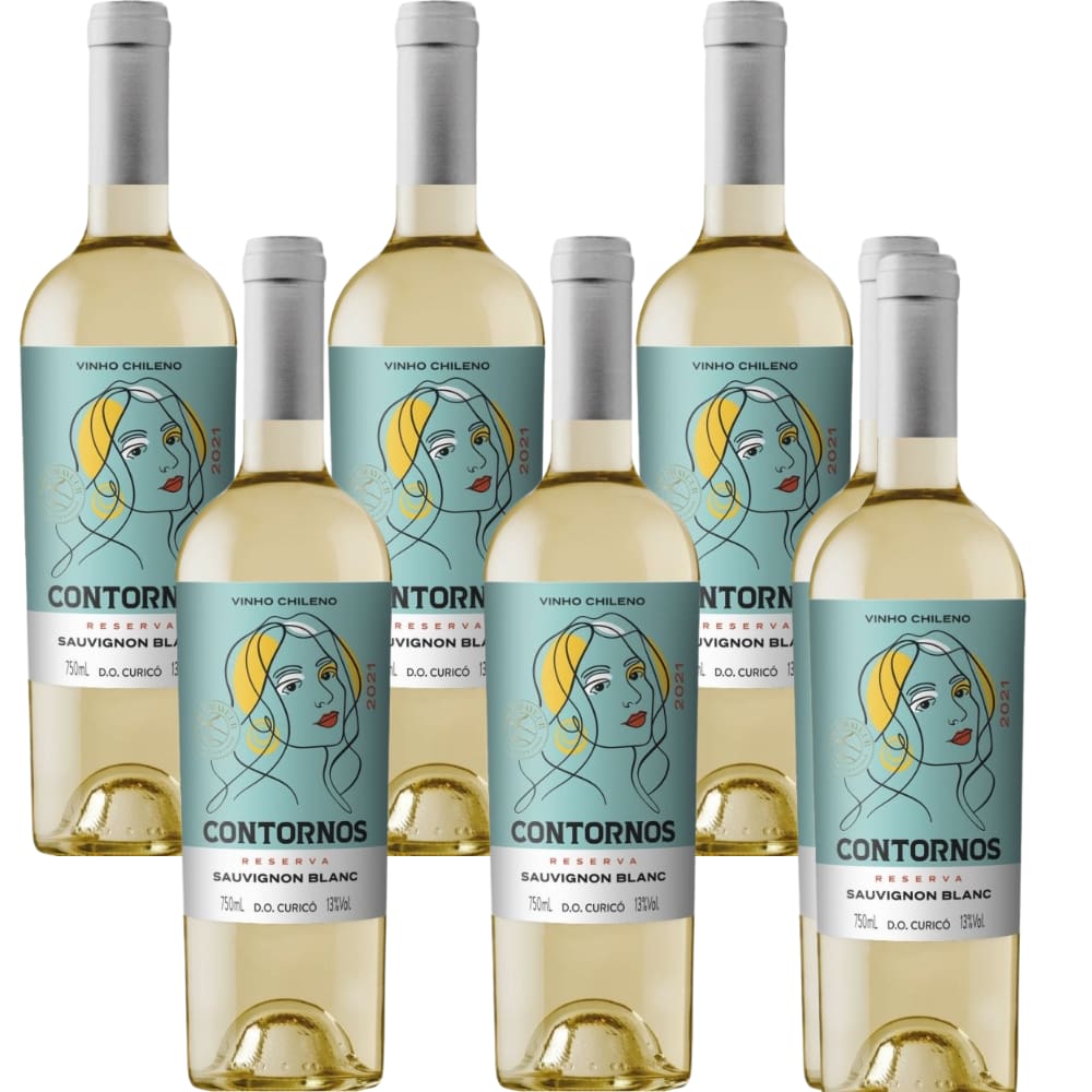 Cx 6 Vinho Chile Reserva Contornos Sauvignon Blanc Courmayeur 750 Ml