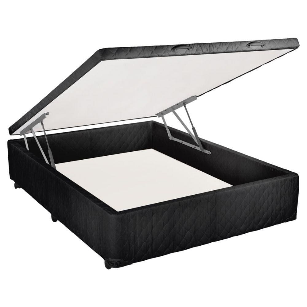 Cama Box Baú Casal Mega Tecido Black - 128x188