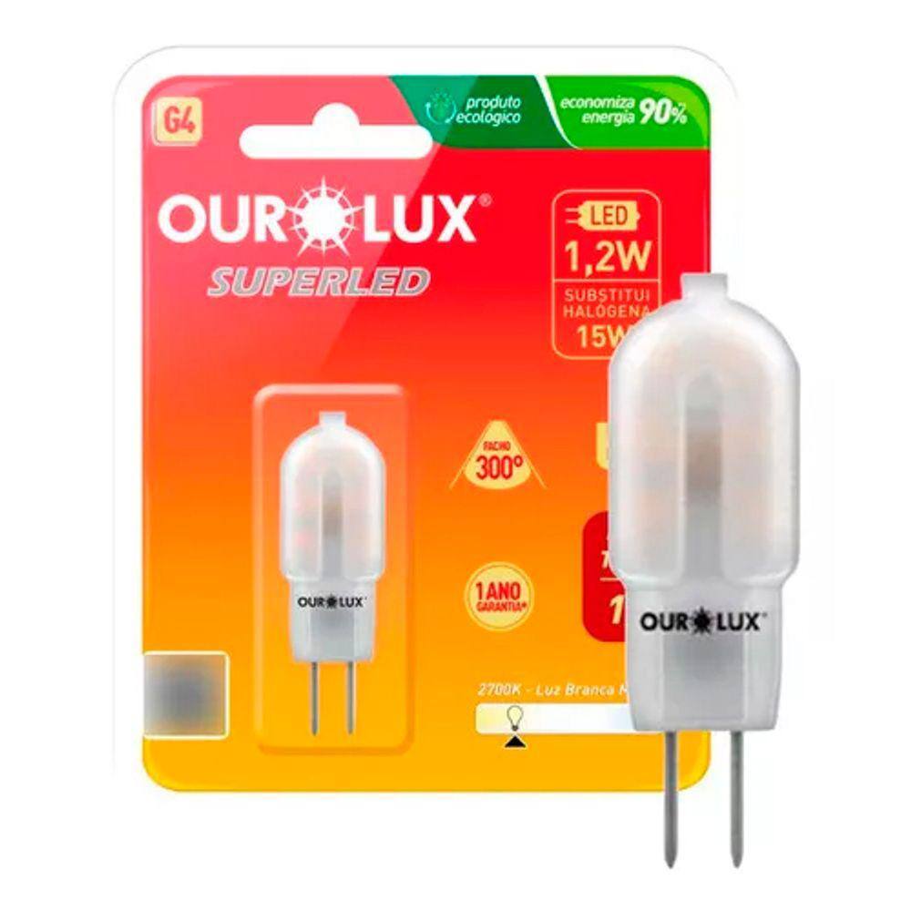 Lâmpada Led Dicroica Bipino G4 12v 1,2w 2700k Luz Morna